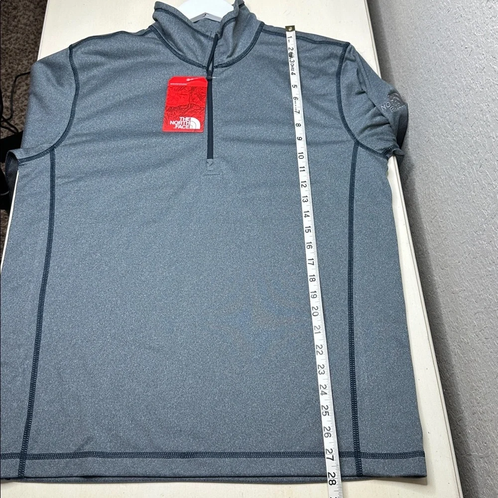 The North‎ Face Men's Tech Quarter Zip Fleece Pullover Blue Contrast Trim Size M